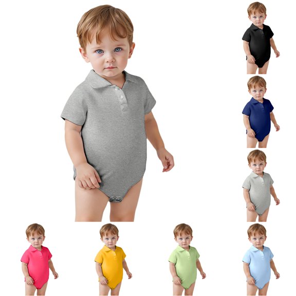 Baby Bodysuit Casual Summer Outfit Basic Solid Color Short Sleeve Romper Beach School Party Toddler Clothes 3 24 Months Baby Take Home Outfits Girl Outfits Dark Girls Clothes Baby