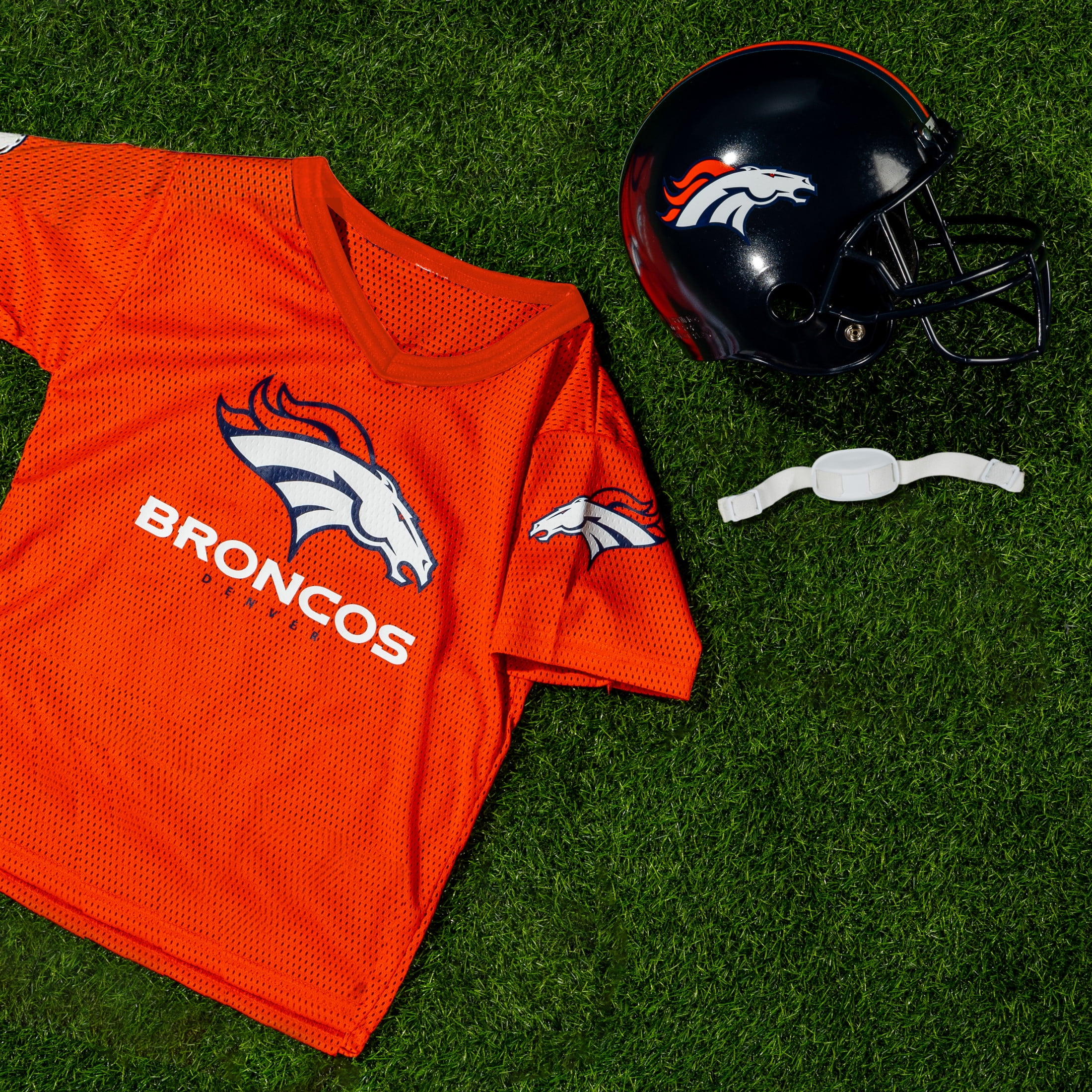 denver broncos toddler football helmet Franklin Sports Denver Broncos Kids NFL Uniform Set - Jersey, Helmet,  Costume - Youth Medium