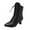 Black, variant on Bmisegm Women Mid Boots High Heeled Wood Grain Heel Side Zipper Shoes Boots for Women White 7