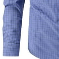 thumbnail image 4 of APEXFWDT Men's Big&Tall Cotton Plaid Shirt Button-Up Long Sleeve Dress Shirt Business Casual Formal Shirt, Comfort Fit,L,Blue, 4 of 5