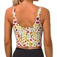 thumbnail image 3 of Xecao Colorful Leaves for Sports Bra with Removable Pads, Crop Tank Top Design, Women's Longline Sports Bra - Non-Wired - Large, 3 of 9