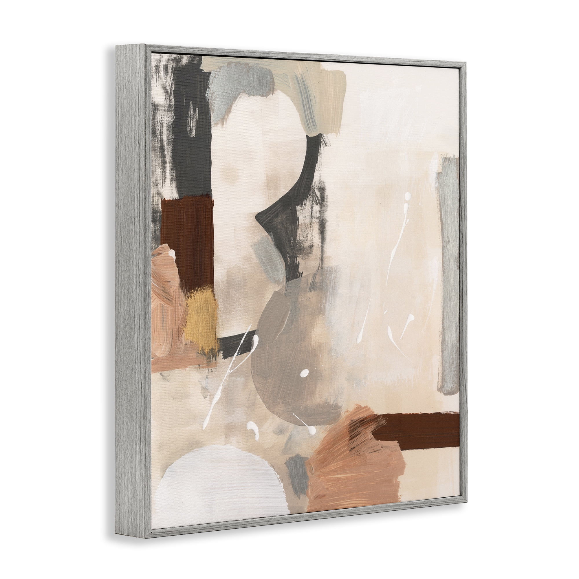 Stupell Industries Expressive Rustic Abstract Abstract Painting Gray Framed Art Print Wall Art, 24 x 30