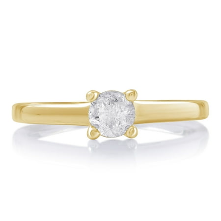 1 1/4 Carat T.W Diamond 10K Yellow Gold Solitaire Engagement Ring.