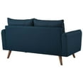 thumbnail image 4 of Modway Revive Modern Fabric Upholstered Loveseat in Walnut/Azure, 4 of 10