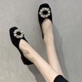 thumbnail image 6 of AUDeals Women’s Pearl Rhinestone Slip On Flats Breathable Casual Flat Shoes Non Slip Low Top Dress Shoes (Black, 9.5-10), 6 of 9