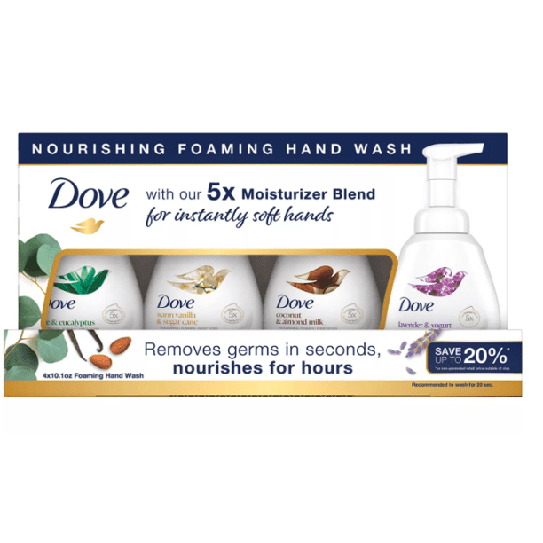 dove foaming liquid hand soap 10.1 fl oz 4 pk
