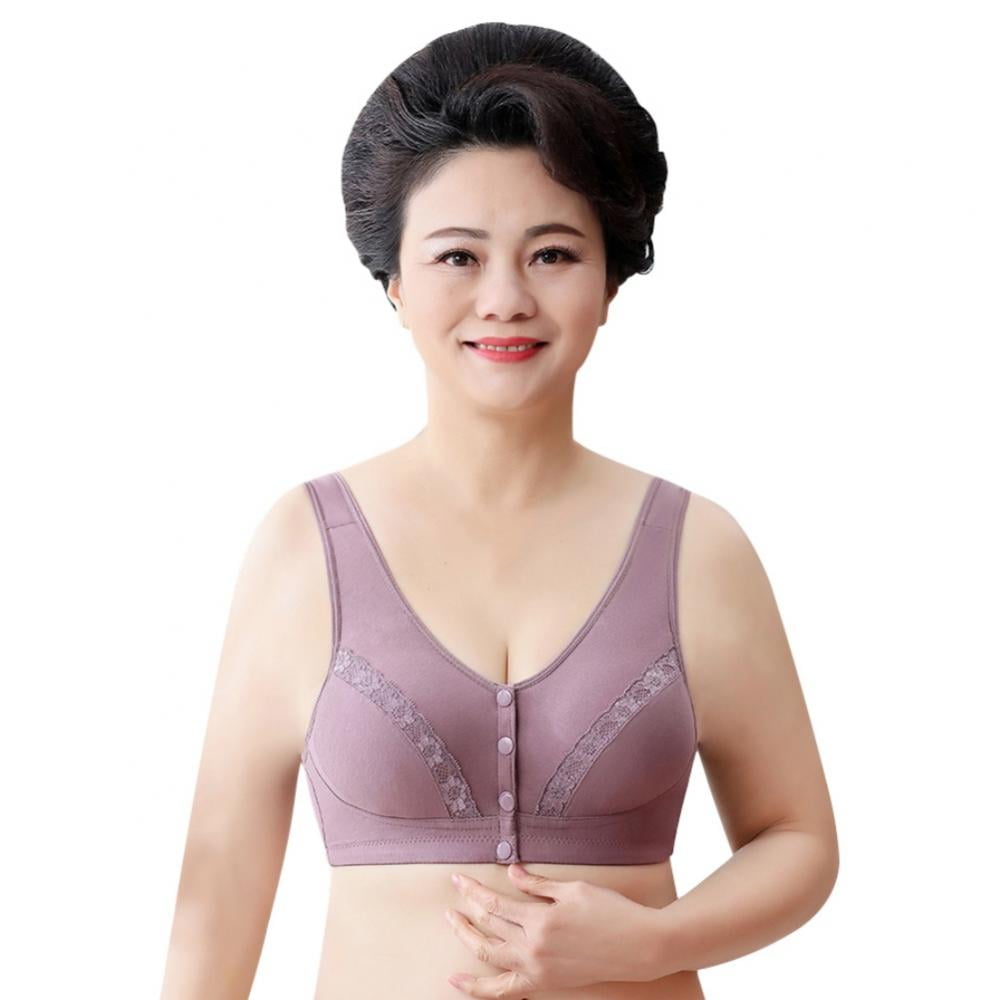 Pretty Comy Plus Size Bras for Women Lace Front Closure Bra Wireless Full  Figure Bralette 3 Pack 46 
