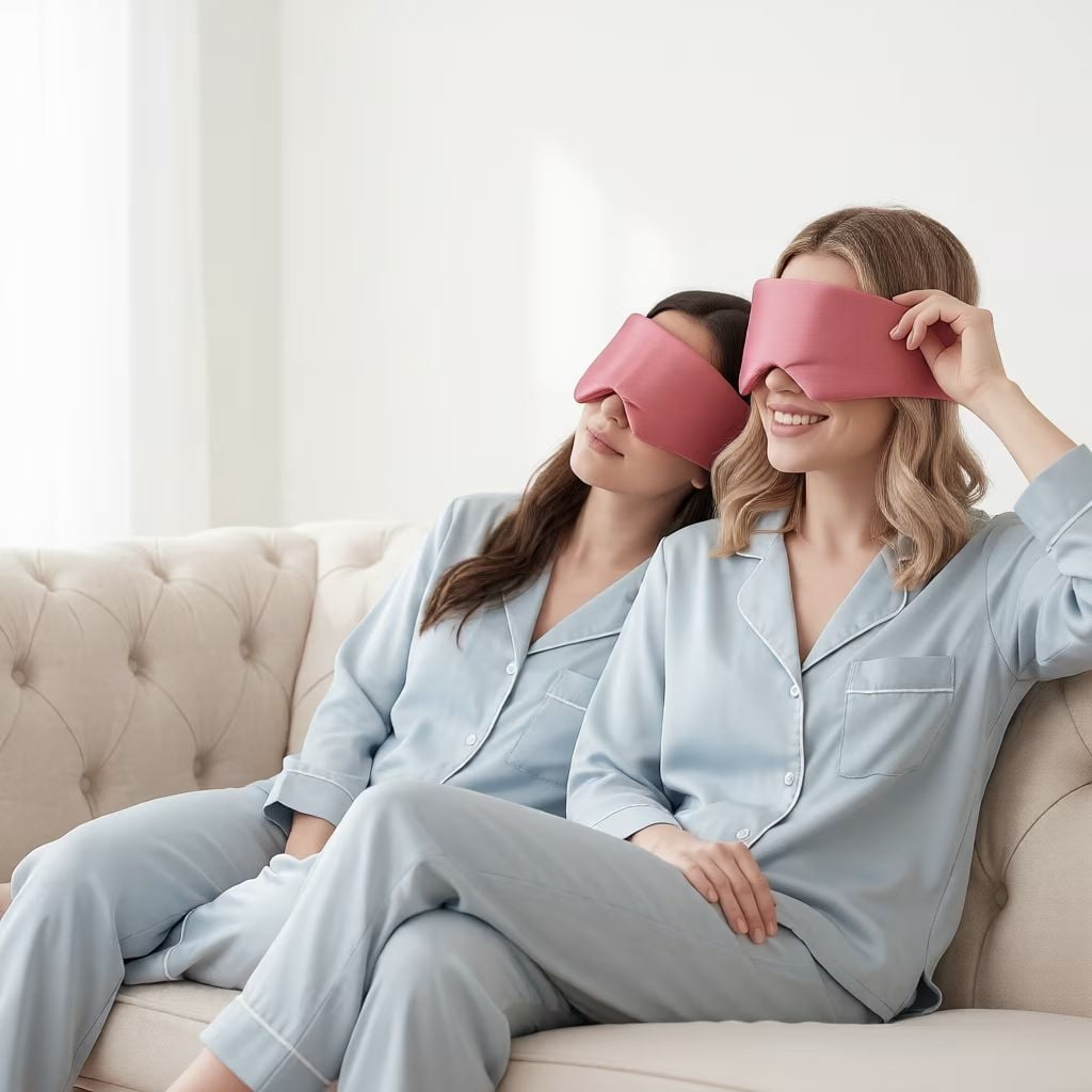 FACEMOON Ultra Slim 22 Momme 100% Mulberry Silk Eye Mask, Adjustable