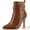 Brown, variant on Unique Bargains Pointy Toe Elastic Cross Straps Stiletto Heel Ankle Boot for Women Brown 7