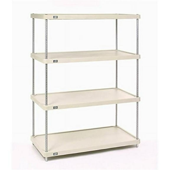 Nexel Industries 24486ZSP Solid Plastic 24 x 48 x 63 in. 4 Shelf Unit- Poly-Z-Brite