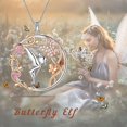 thumbnail image 2 of 925 Sterling Silver Fairy Pendant Necklace Angel Butterfly Pink Crystal Jewelry Women Christmas Valentine's Day Birthday Gifts for Daughter Juwaliy, 2 of 6