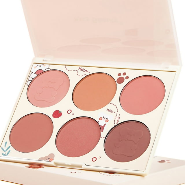 6 Color Blush Powder Blush Palette Face Blush Matte Blush Powder Makeup Cheek Blush 6 Color Blush Palette Women Makeup Contour Highlight Matte Face Blush Powder Pigmented Cosmetics