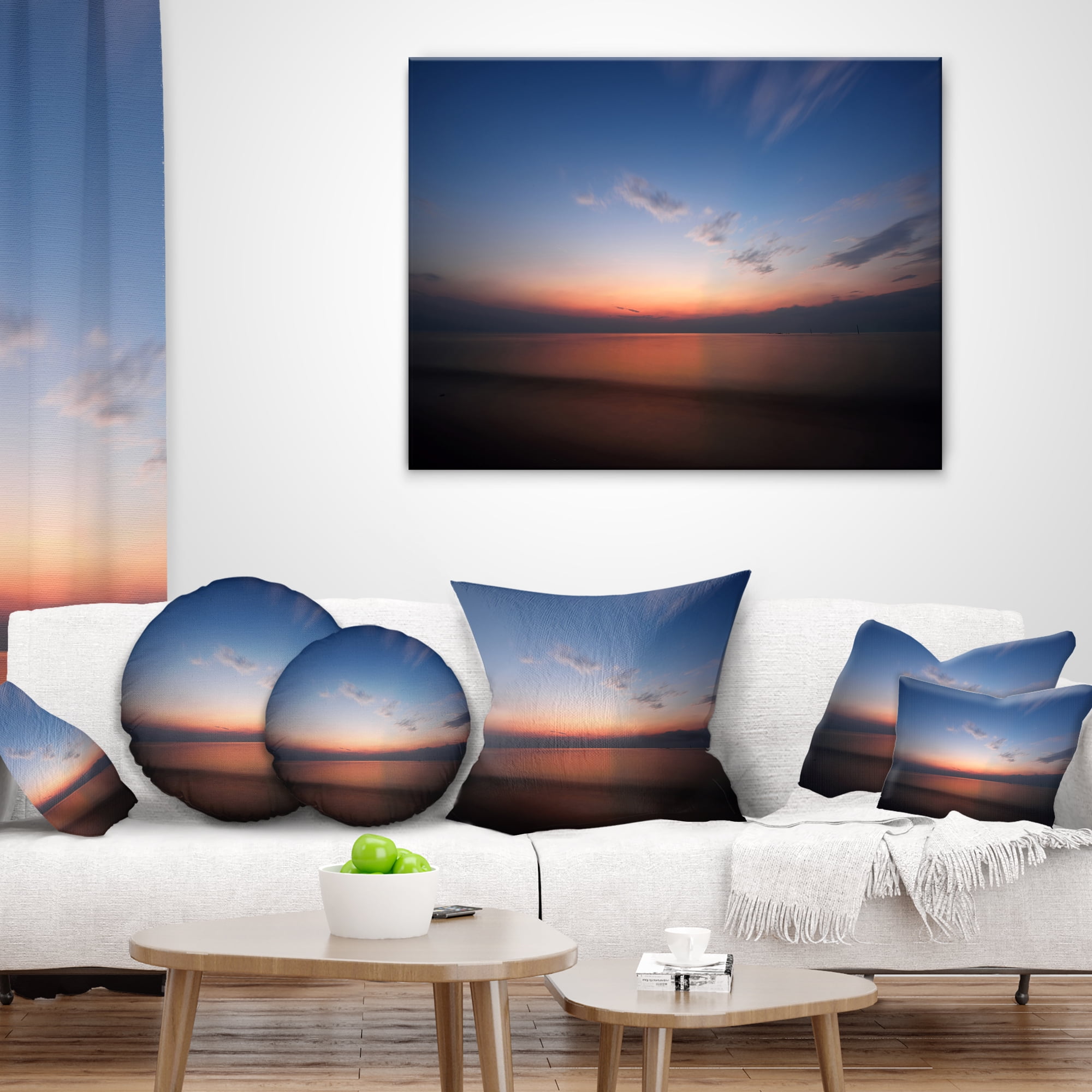 Designart Ko Samui Sea Sunrise Panorama - Oversized Beach Throw Pillow - 12x20