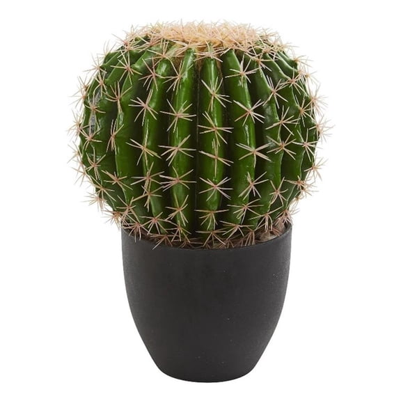 Nearly Natural 14" Plastic Cactus Artificial Plant, Green