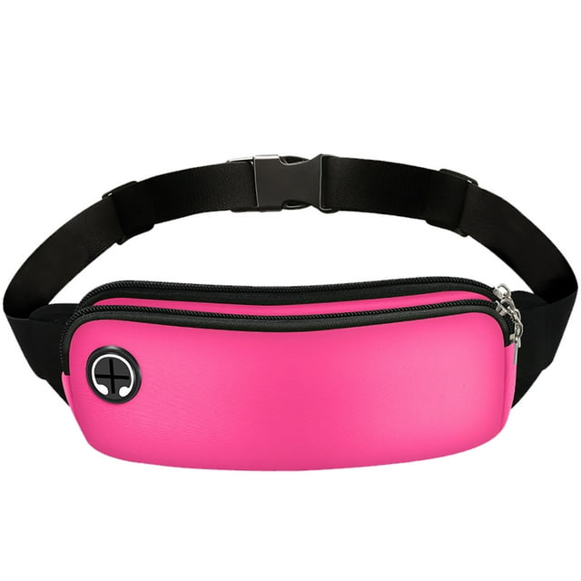 Fiudx Bolsa de Fitness para Correr, Cinturón Ajustable, Bolsillo de Gran Capacidad, Portabotellas, Diseño Antirrobo, Transpirable y Resistente Al Sudor, para Deportes Al Aire Libre, Viajes, 22 X 10 C