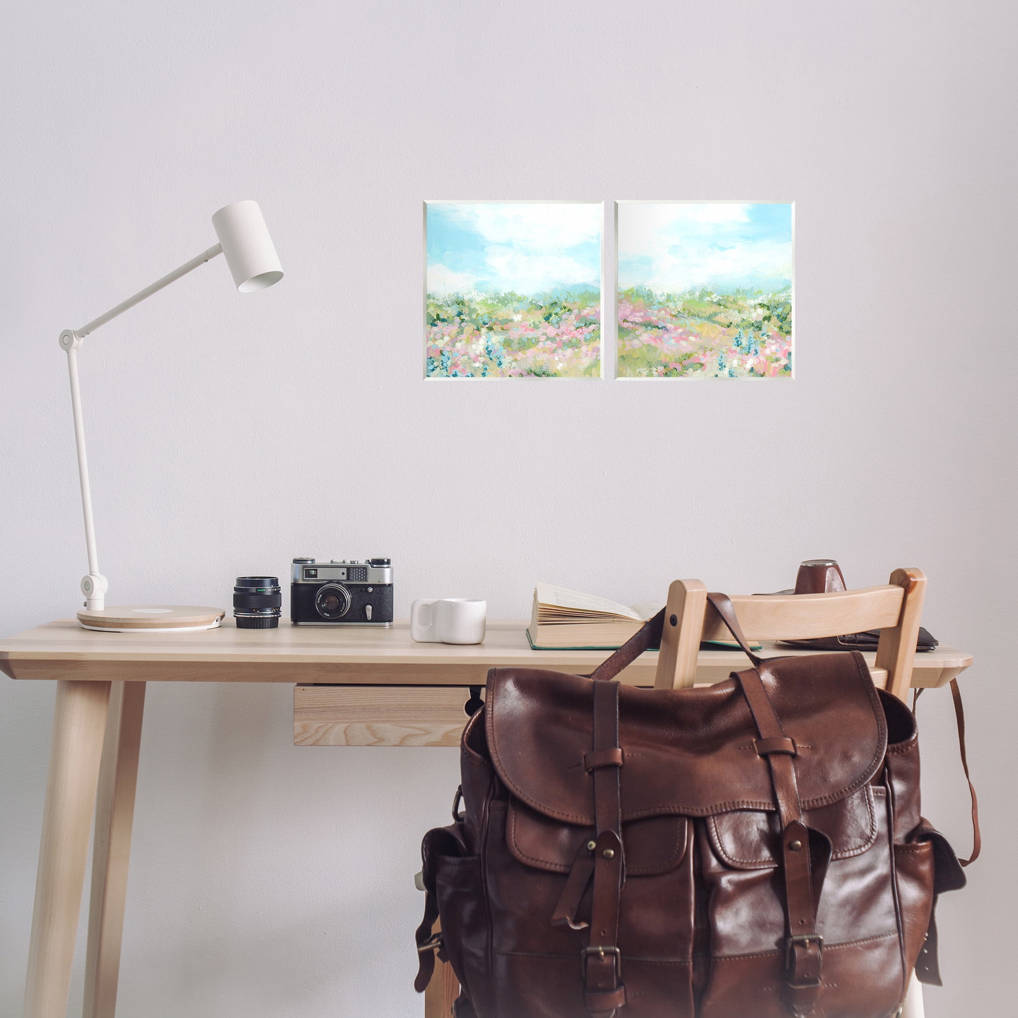 Stupell Industries Abstract Cottage Meadow Landscape Painting Unframed Art Print Wall Art, 12 x 12, Set of 2