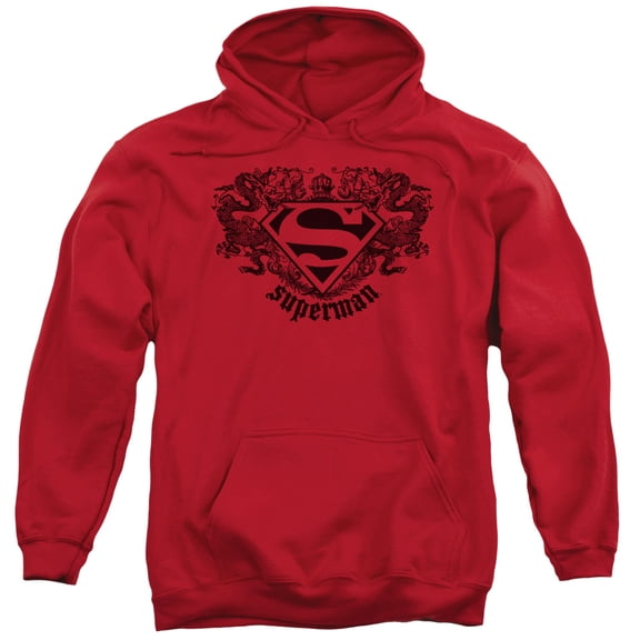 Superman Superman Dragon Adult Pullover Hoodie Sweatshirt Red