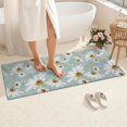 thumbnail image 4 of Light Blue Daisy Flower Pattern Bathroom Rugs Mat,Non Slip Microfiber Bathroom Rug,Rubber Backing,Soft Bathroom Mats for Bathroom Floor,Tub and Shower,60x24in(150x60cm), 4 of 5
