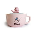 thumbnail image 6 of Microwavable Ceramic Noodle Bowl with Handle and Glass Lid Cute Cartoon, 6 of 11