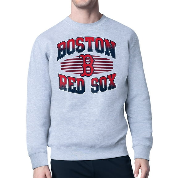Men's Starter Heather Gray Boston Red Sox Team Grit Graphic Fleece Pullover Sweatshirt