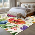 thumbnail image 4 of 5'x7' Area Rugs, Spring Floral Indoor Outdoor Area Rug for Living Room Bedroom, Summer Tulip Elegant Botanical Butterfly Washable Bathroom Rugs Kitchen Floor Carpet Mats Home Decor Aesthetic, 4 of 8
