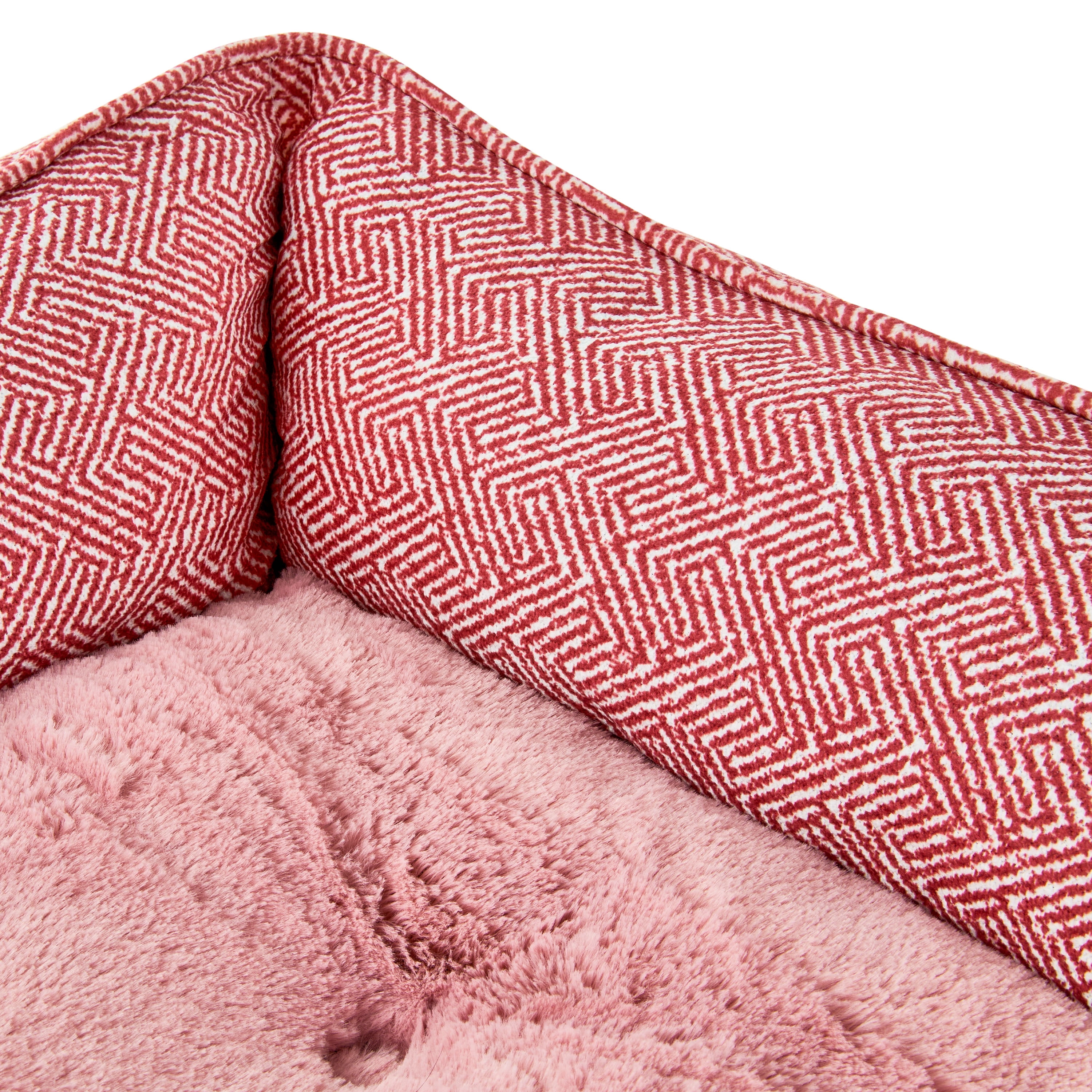 Vibrant Life Medium Bolster Cat or Dog Bed, Pink, 21" x 25"