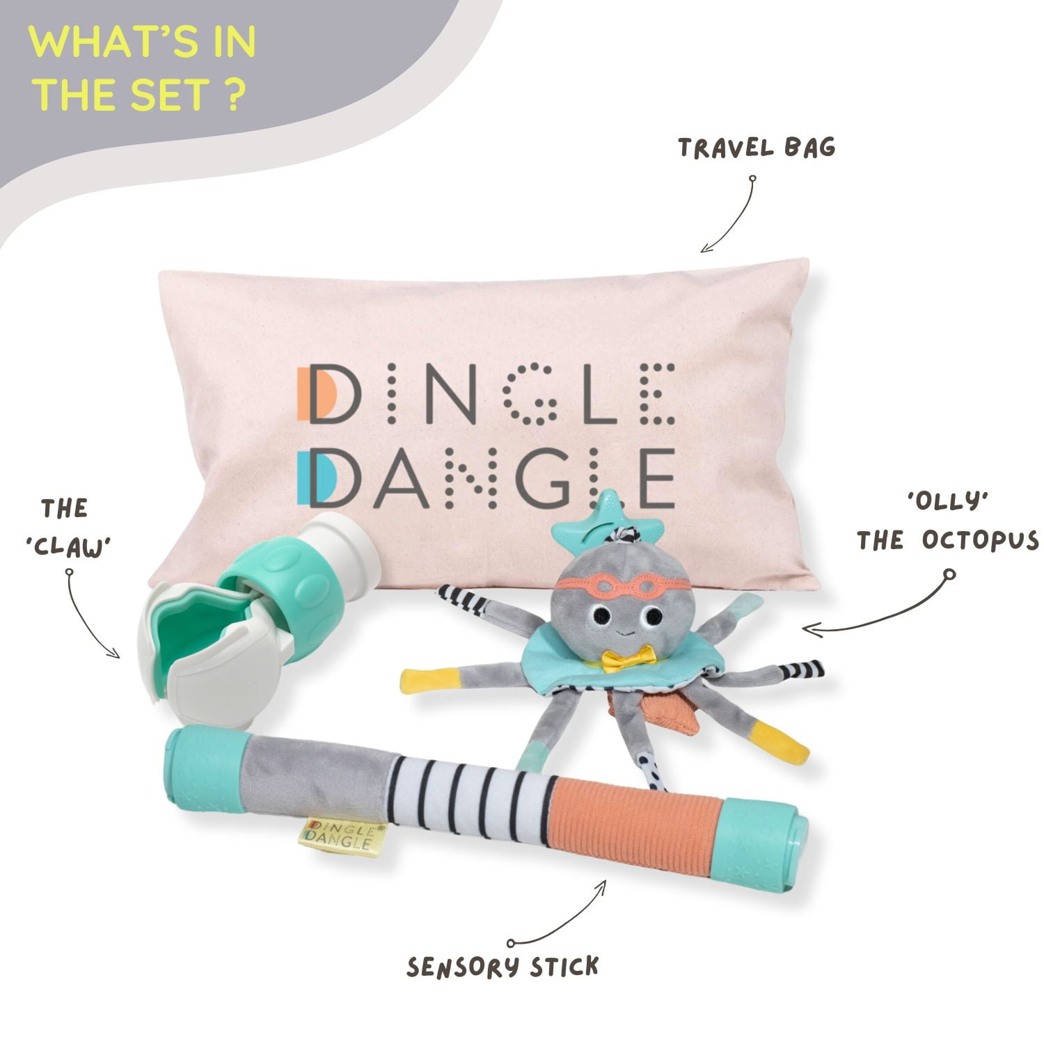 Dingle Dangle Baby - Travel Mobile - Lightweight, Portable Baby Mobile - Featured on Shark Tank - 1ea