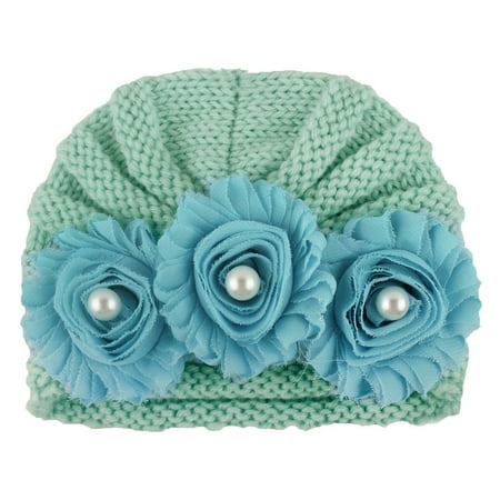 

Zlekejiko Baby Girls Bead Cap Boys Warm Knitted Crochet Hat Baby Care
