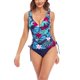 thumbnail image 2 of Conjunto de tankini con escote en V y parte superior de bikini azul para mujer, XXL, con estampado floral, 2 of 7