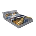 thumbnail image 2 of Ambesonne Scenery Fitted Sheet & Pillow Sham Set, River Snowy Mountain, Queen, White Blue Yellow, 2 of 2