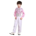 thumbnail image 6 of QATAINLAV Kids 70s 80s Sequin Costume Sparkly Button Down Shirts with Wide Leg Pants 2 Piece Sets Carnival Party Cosplay Outfits Pink, 6 of 6