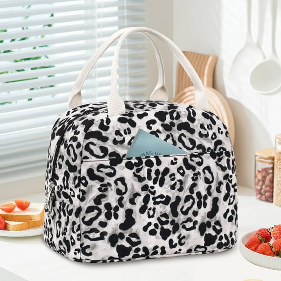 Inosoo Women's Leopard Fashion Water-Resistant Canvas Reusable Lunch Bag