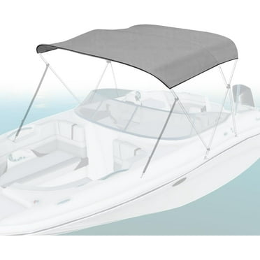 Seal Skin Covers 3 Bow Bimini Top Replacement Cover, 600D Waterproof Canvas Boat Canopy Sun Shade Without Frame 72" L 85"-90" W Gray Color
