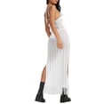 thumbnail image 3 of Cenuakty Women's Sleeveless Backless White Beach Dress  Bikini Cover Up Tassel Hem Bathing Suit, 3 of 5