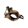 thumbnail image 3 of Brown Black Small Venetian Masquerade Mardi Gras Mask Elastic Strap, 3 of 3
