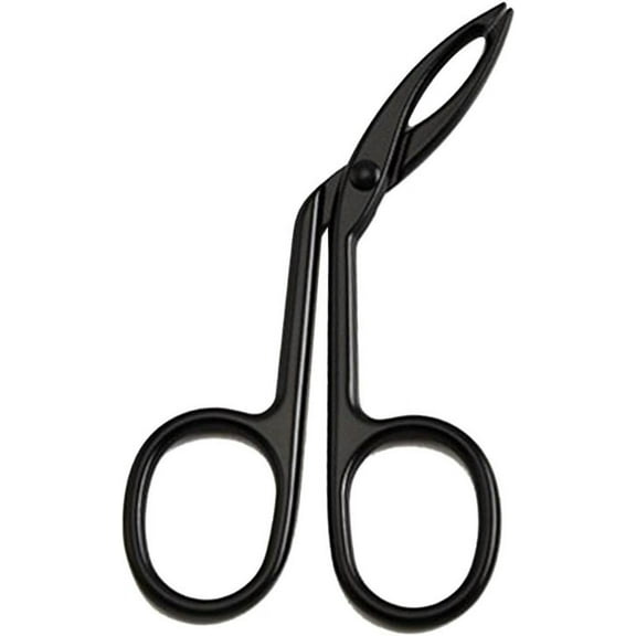 Eyebrow Tweezers, Scissors Shaped Eyebrow Straight Tip Tweezers Clip for Women and Men, Straight Tip Hairgripping Eyebrow(Black)