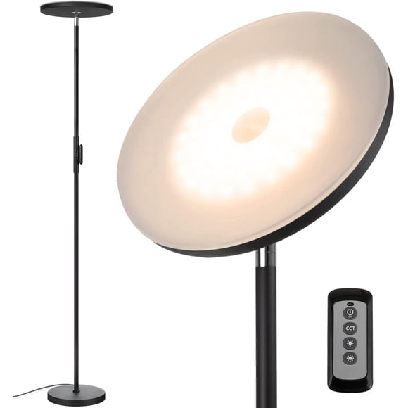 JOOFO Lampe sur Pied, 30 W/2400 Lm, Torchère Moderne Sky LED à 3 Températures de Couleur, Super Lumineuse – Grande Lampe sur Poteau avec Télécommande et Commande Tactile pour la Maison