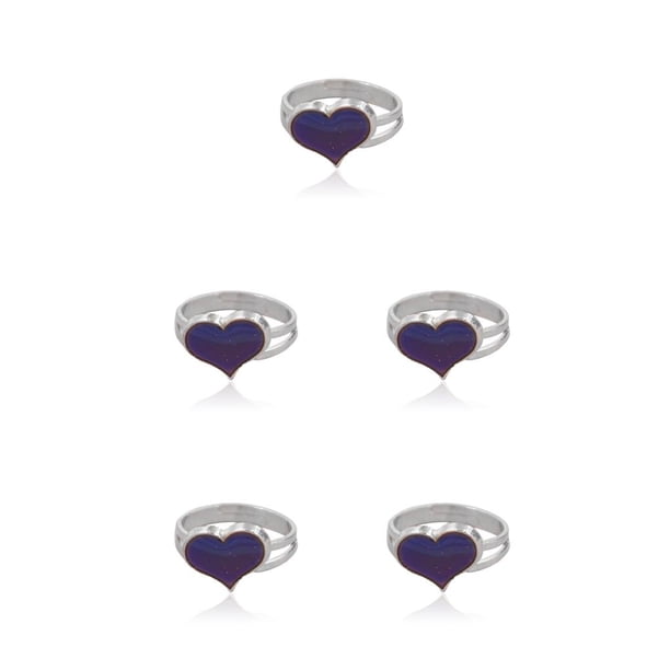 Guardurnaity Anillos Cambio de color Temperatura Emoción Sentimiento Fluorescente corazón derecho corazón derecho 5piezas Guardurnaity CBP227889