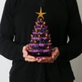 thumbnail image 5 of Milltown Merchants Purple and Black Halloween Ceramic Lighted Christmas Tree, 5 of 6
