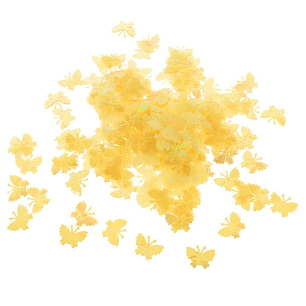 Confeti de Mesa de Mariposa Brillante Perfecl 200 Piezas Amarillo