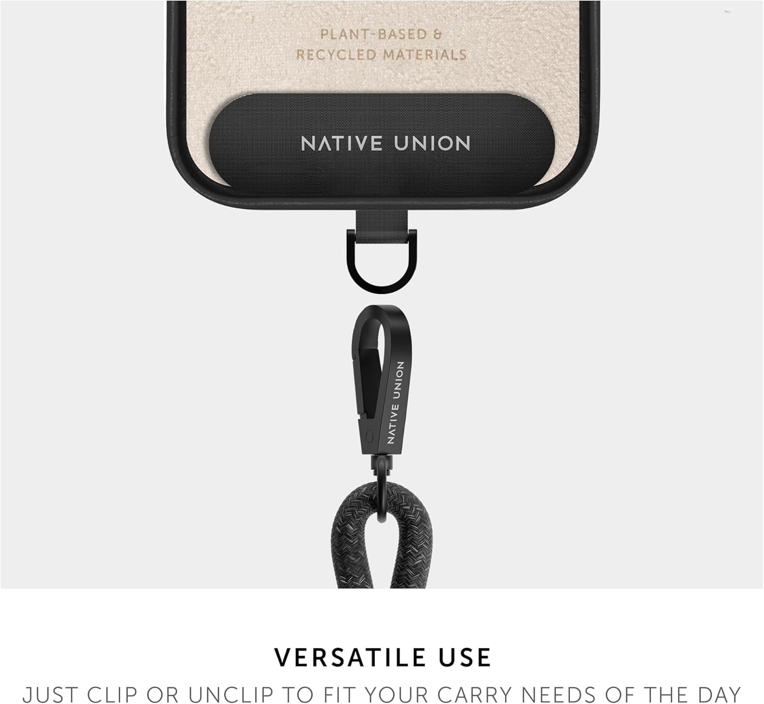 Native Union City Grip – 1 Piece Adjustable & Detachable Wrist Strap Lanyard for Smartphones(Kraft)