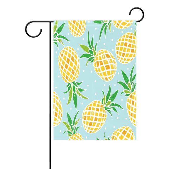 POPCreation Pineapple Polka Dot Garden Flag Outdoor Flag Home Party 28x40 inches