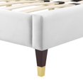 thumbnail image 4 of Modway Lindsey Performance Velvet Full Platform Bed in White, 4 of 10