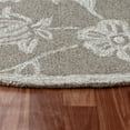 thumbnail image 4 of LR Home Clio 3' Round Gray/Ivory Floral Handmade Wool Indoor Area Rug, 4 of 5