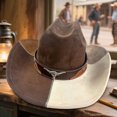 thumbnail image 5 of RUINIXCW Western Suede Cowboy Hat Cowgirl Hat for Women Men Wide Brim Classic Outdoor Party Fedora Hats with Bull Head Belt Buckle, 5 of 6
