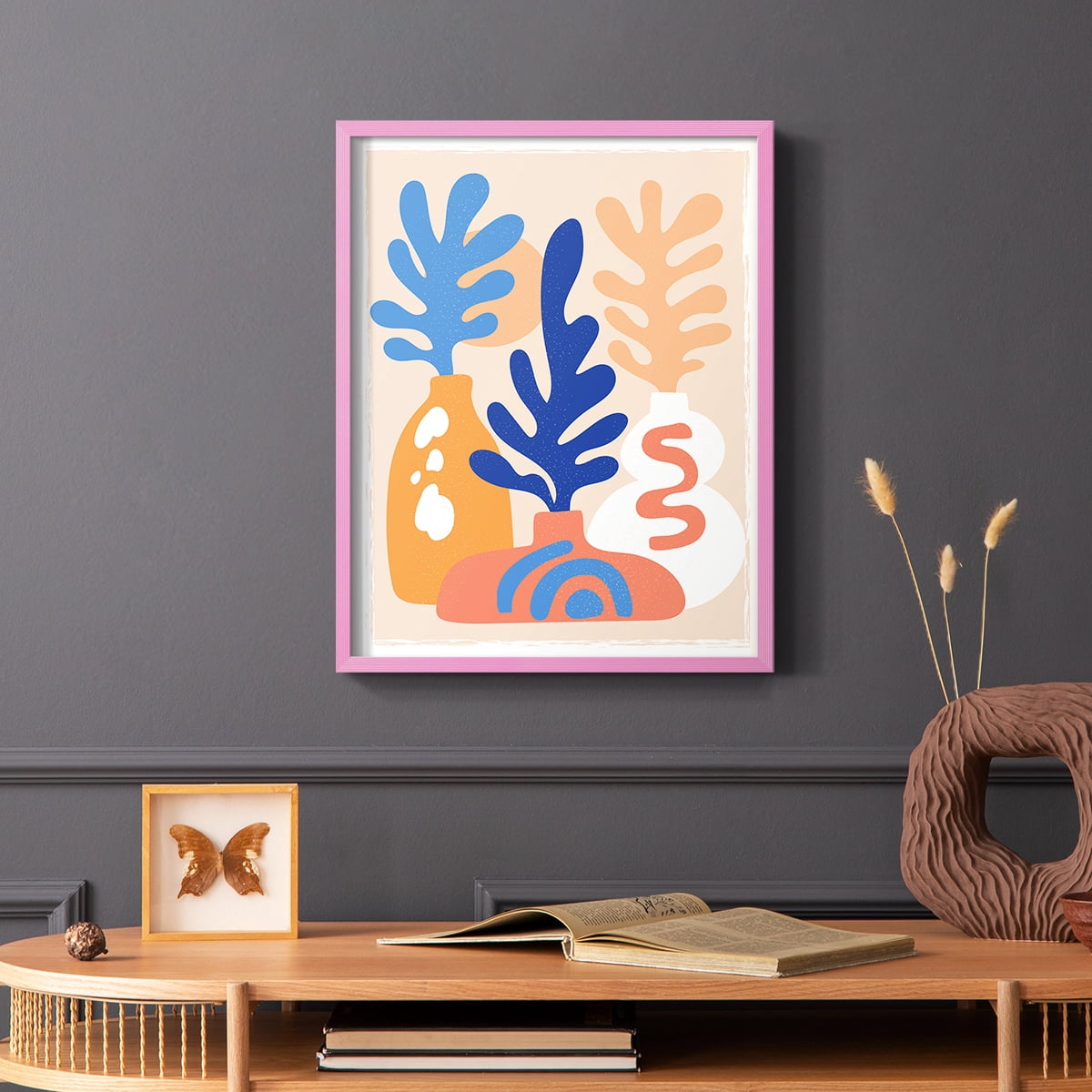 Matisse CCCLXI in Pink Solid Wood 22 x 28 Framed Print