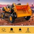 thumbnail image 6 of 12V 10AH 2-Seater XL Kids Ride on Truck Electric Toy Car with Electric Dump Bed, Parents Remote Control Kids Car Tractor Toys Ride-on Dump Truck for Boys and Girls Ages 3+, Yellow, 6 of 6