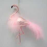 Holiday Time Pink Flamingo Christmas Ornament