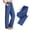 Dark Blue, variant on Women Drawstring Elastic High Waist Straight Leg Flow Dress Pants Soft Wrinkle Resistant Casual Office Trousers Silver S