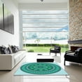 thumbnail image 6 of Ahgly Company Indoor Round Patterned Turquoise Green Area Rugs, 3' Round, 6 of 6